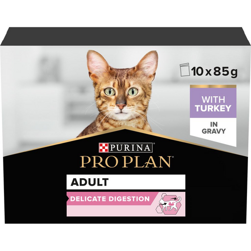 Pro plan Delicate Digestion Adult Wet Food , Turkey in Gravy 10 x 85g