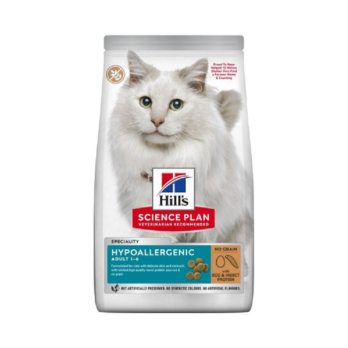 Hill’s Science Plan Hypoallergenic Adult Cat Food No Grain Egg & Insect Protein (1.5kg)