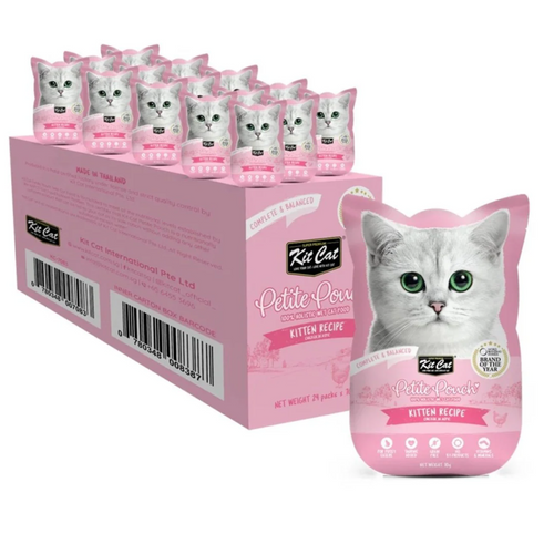 Kit Cat Petite Pouch Complete & Balanced Kitten Chicken In Aspic 70gx24pcs