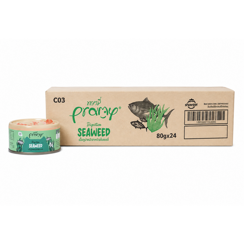 Pramy DIGESTION TUNA TOPPING SEAWEED RECIPE IN CAN 80Gx24pcs