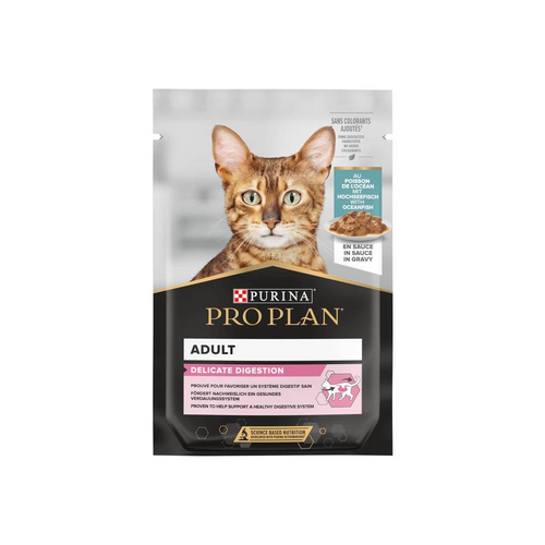 Pro Plan Delicate Wet Cat Food, Oceanfish in Gravy, 85g