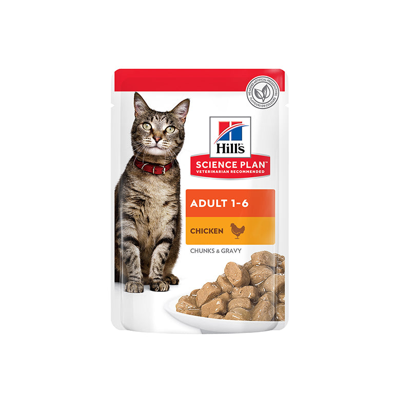 Hill's Science Plan Adult Wet Cat Food Chicken Pouches 12x85g