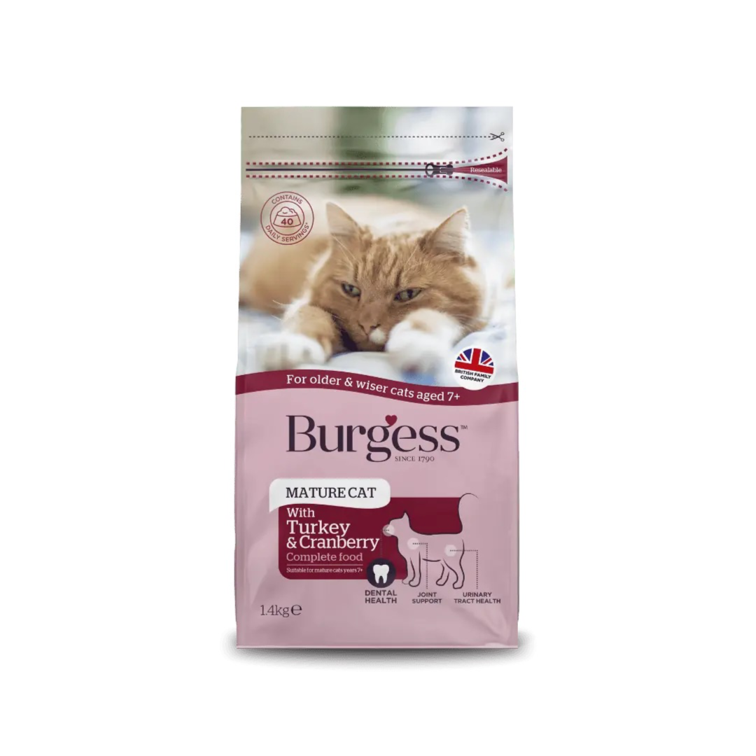 Burgess Supacat Mature with Turkey & Cranberry 1.4Kg