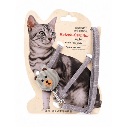 Cat Harness and Leash Set Grey