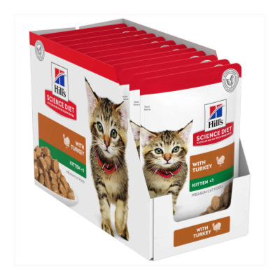 Hill’s Science Plan Tender Chunks In Gravy Kitten Turkey Pouches (12x85g)