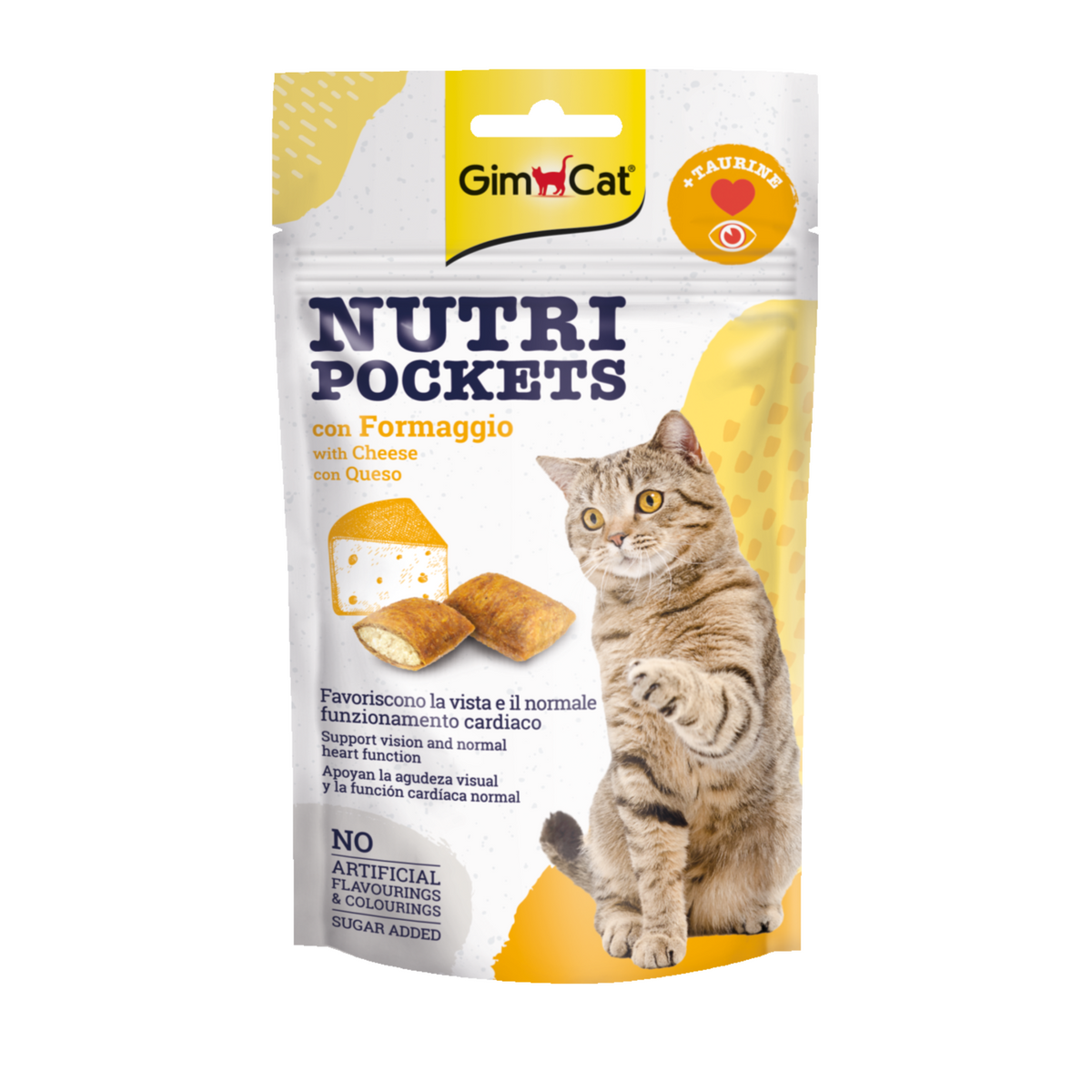 gimcat cat nutri pockets with cheese 60g