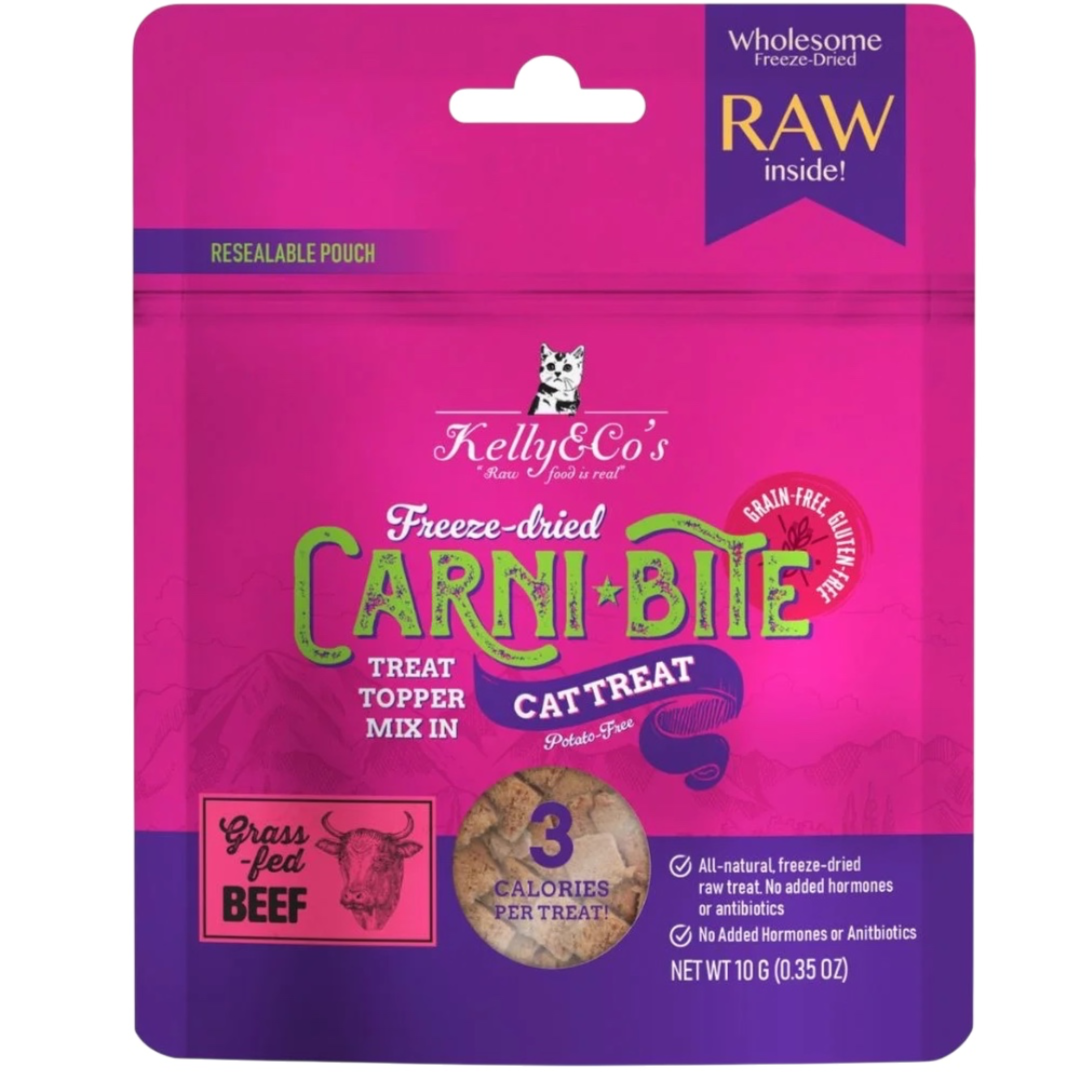 Kelly & Co’s Freeze-Dried Cat Treat Carni Bite Topper Mix In BEEF – 10g