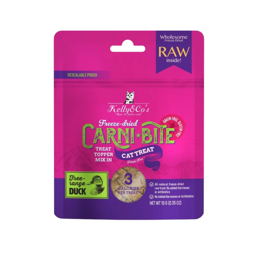 Kelly & Co’s Freeze-Dried Cat Treat Carni Bite Topper Mix In DUCK – 10g