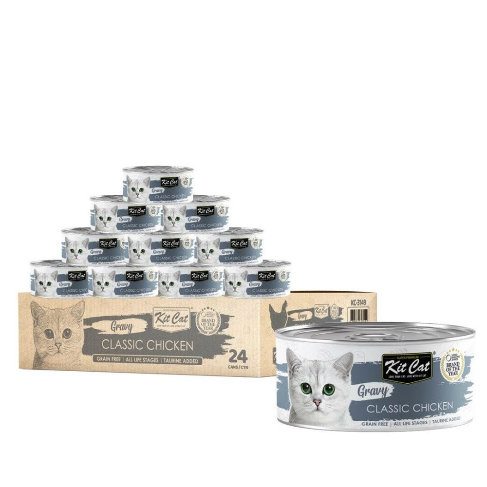 Kit Cat Gravy Canned Food (Classic Chicken) 24x70g