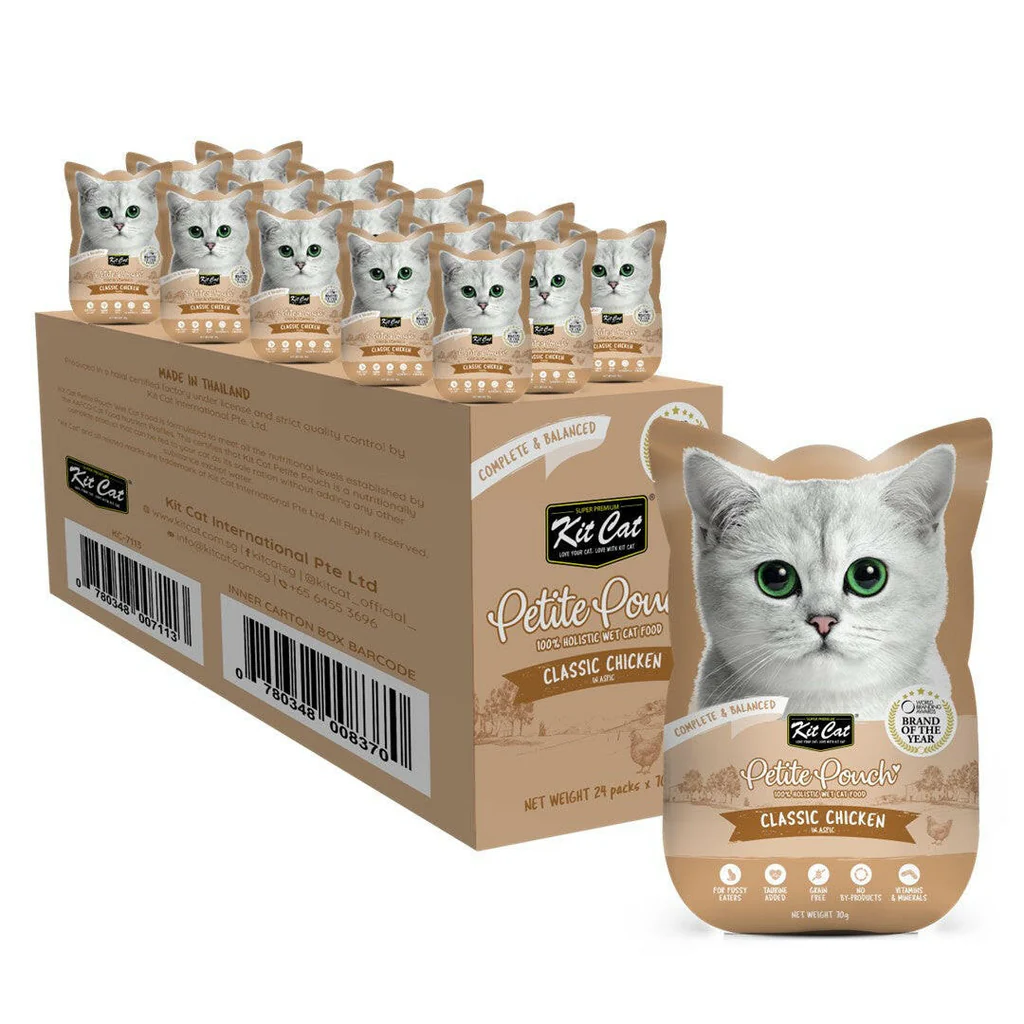 Kit Cat Petite Pouch Complete & Balanced Classic Chicken In Aspic 70gx24pcs