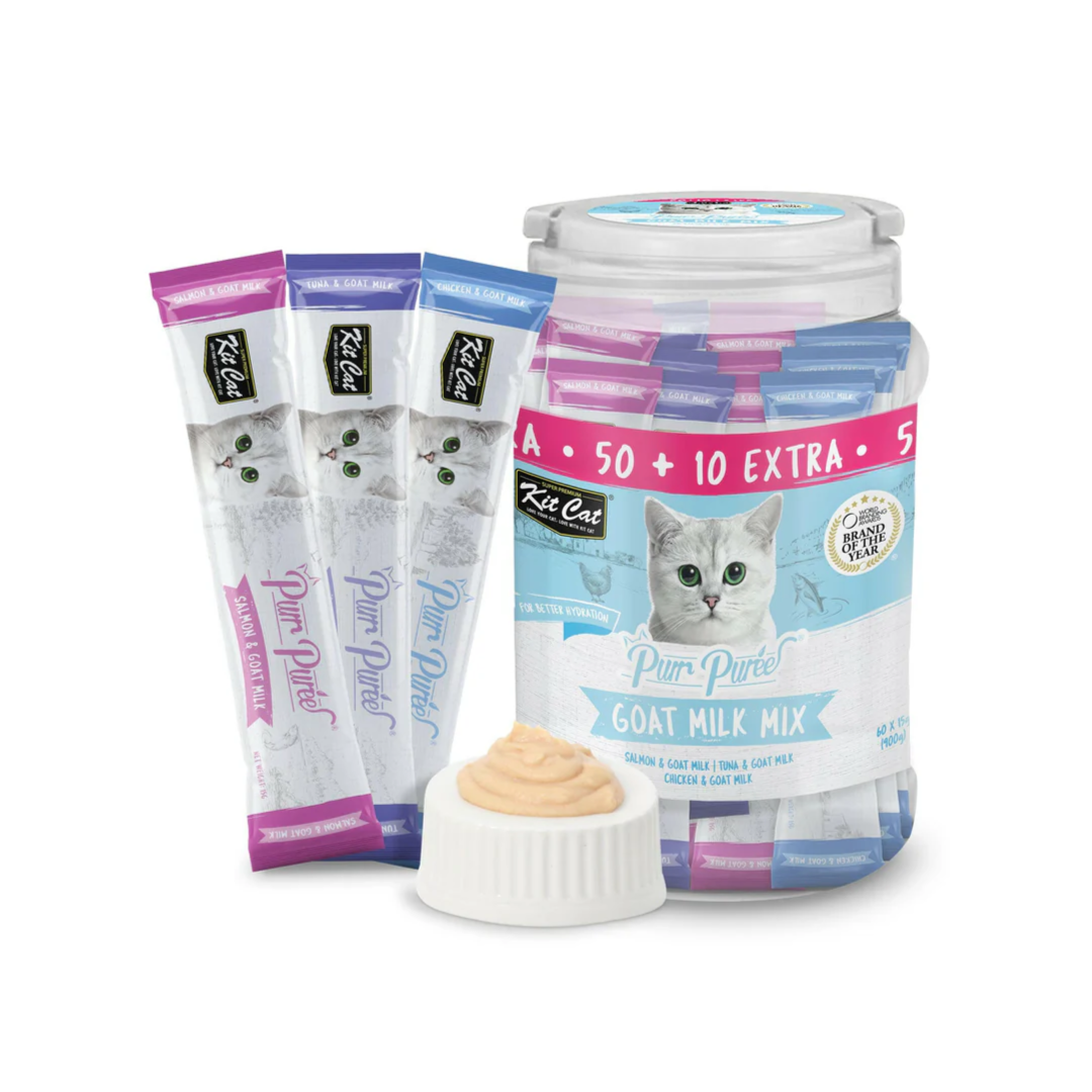 Kit Cat Purr Puree Goat Milk Mix 900g (60 sachets x 15g)
