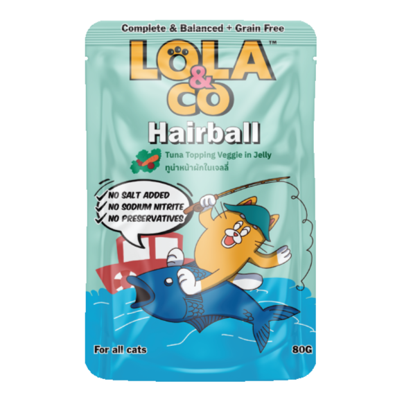 Lola & Co Hairball Tuna Topping Veggie In Jelly 80g
