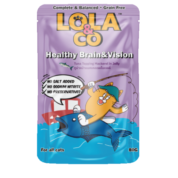 Lola & Co Healthy Brain & Vision Tuna Topping Mackerel In Jelly 80gx12pcs