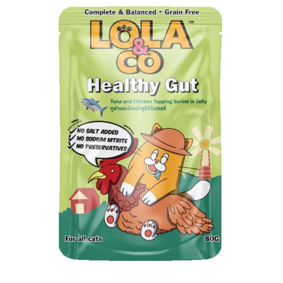 Lola & Co Healthy Gut Tuna & Chicken Topping Surimi In Jelly 80g