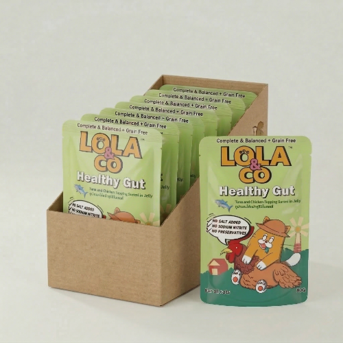 Lola & Co Healthy Gut Tuna & Chicken Topping Surimi In Jelly 80gx12pcs