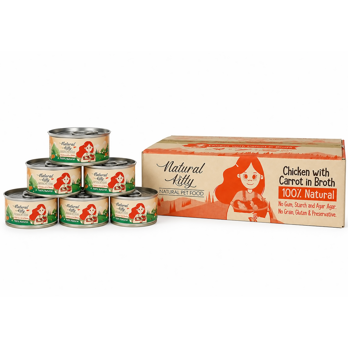Natural Kitty chicken with carrots 80g x 24