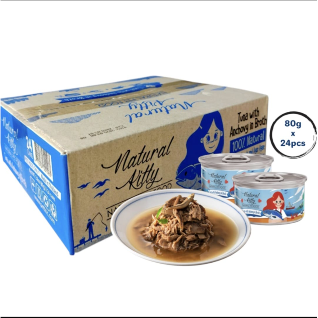 Natural Kitty tuna with anchovy in broth 80g x 24