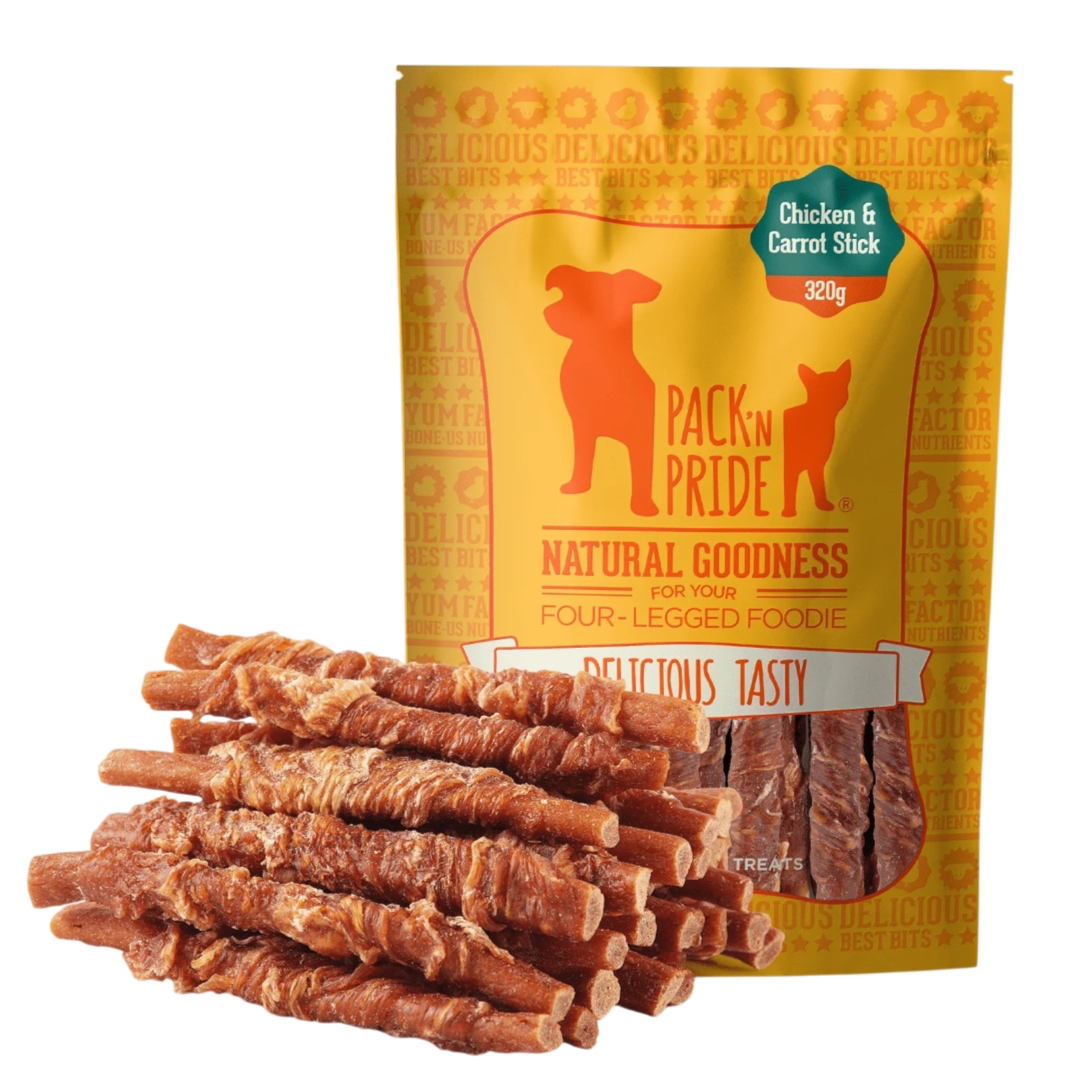 PACK’N PRIDE Chewy Dog Treats Chicken & Carrot Stick 320g