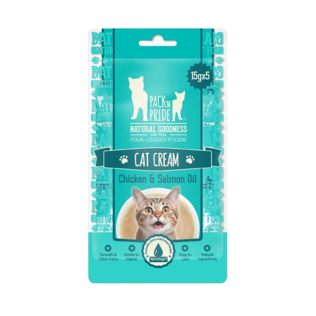 PACK’N PRIDE Creamy Cat Lick Sticks – CHICKEN & SALMON OIL 15g x 5