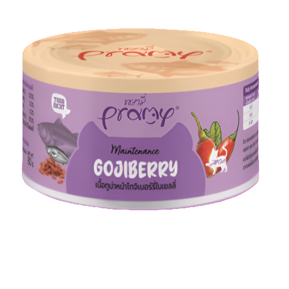 Pramy MAINTENANCE TUNA TOPPING GOJI BERRY RECIPE IN CAN 80Gx24pcs