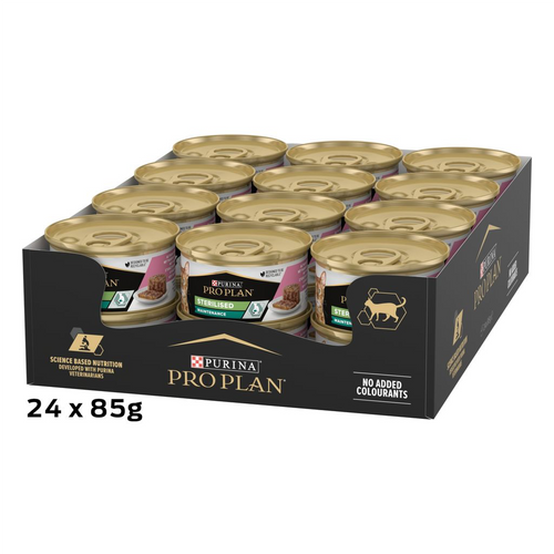 Pro Plan Adult Sterilised Maintenance, Wet Cat Food, Terrine with Salmon and Tuna, 24 x 85g