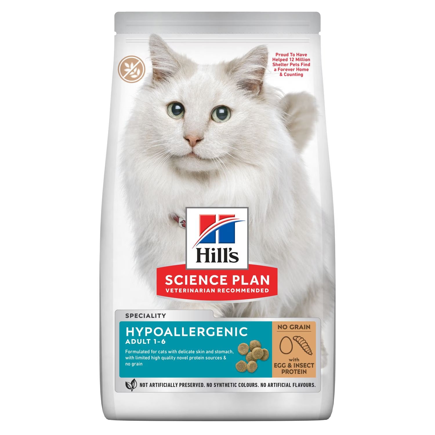 Hill's Science Plan Hypoallergenic Adult Cat Food No Grain Egg & Insect Protein 1.5kg